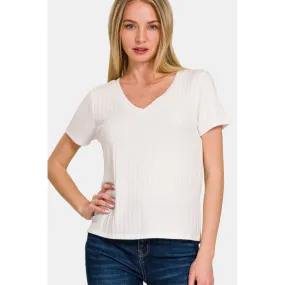 Zenana Ribbed Short Sleeve T-Shirt